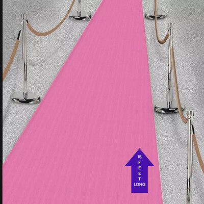 Pink Floor Runner 2ft x 15ft Fabric Decoration