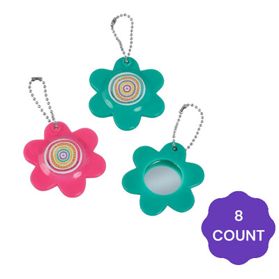 Flower Mirror Keychains 8ct