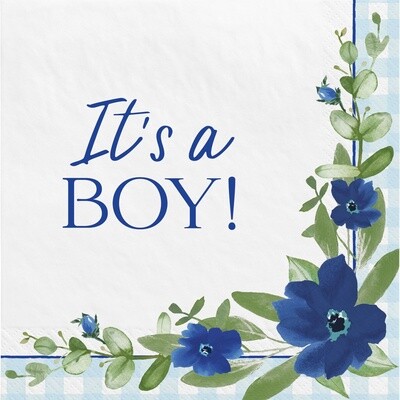 It&#39;s a Boy Baby in Bloom Baby Shower Paper Lunch Napkins, 6.5in, 16ct