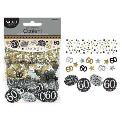 60th Birthday Confetti - Sparkling Celebration