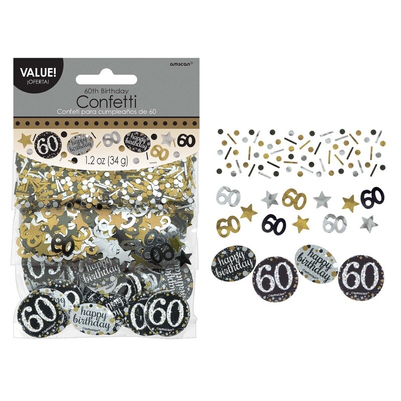 60th Birthday Confetti - Sparkling Celebration