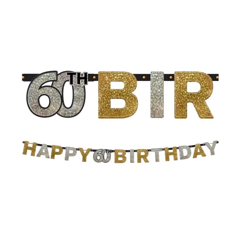 Prismatic 60th Birthday Banner - Sparkling Celebration