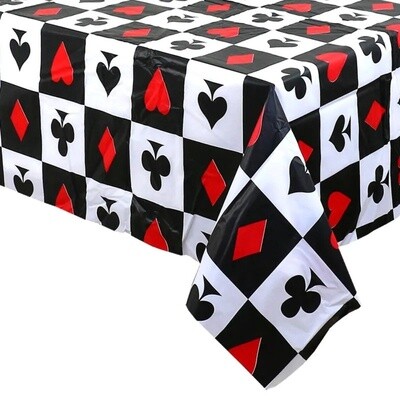 ROLL ON THE DICE CASINO PLASTIC TABLECOVER  54&quot; X 96&quot;