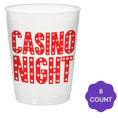Roll the Dice Casino Frosted Stadium Cups 8ct