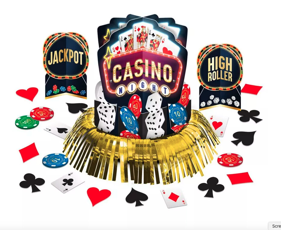 Roll the Dice Casino Table Decorating Kit 23pc