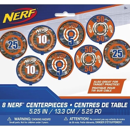 Nerf Bullseye Decorations 8ct
