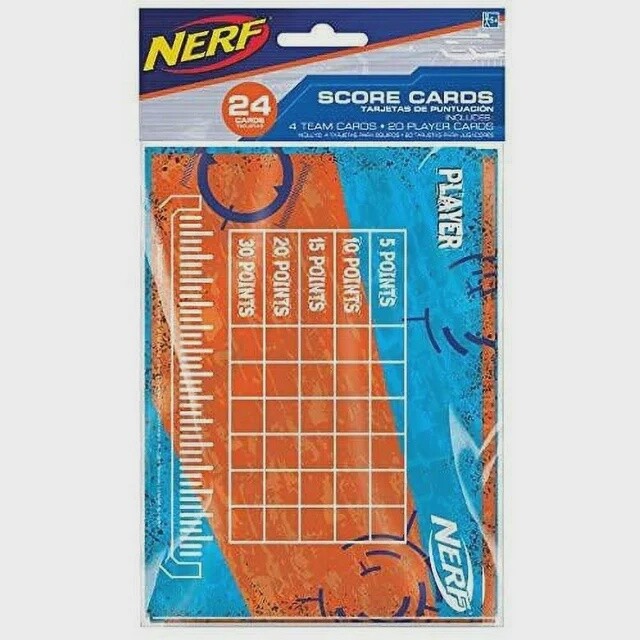 Nerf Score Cards, 7&amp;quot; x 5&amp;quot;, Orange and Blue