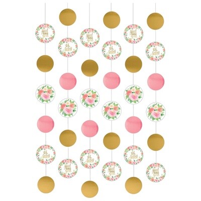 Floral Baby String Decorations 6ct