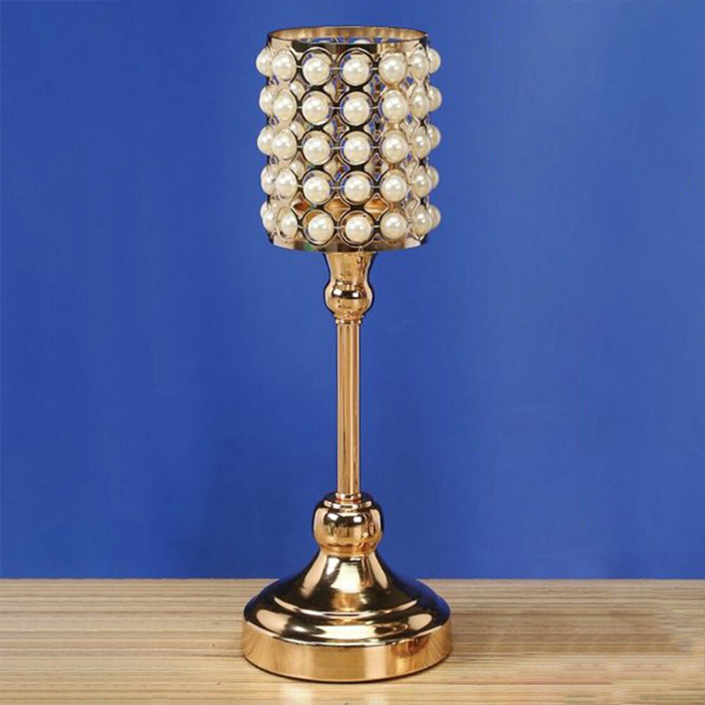 PEARL CYLINDER CANDLE HOLDER STAND, S, 13.75&quot;Hx4&quot;D, 1PC/BOX,