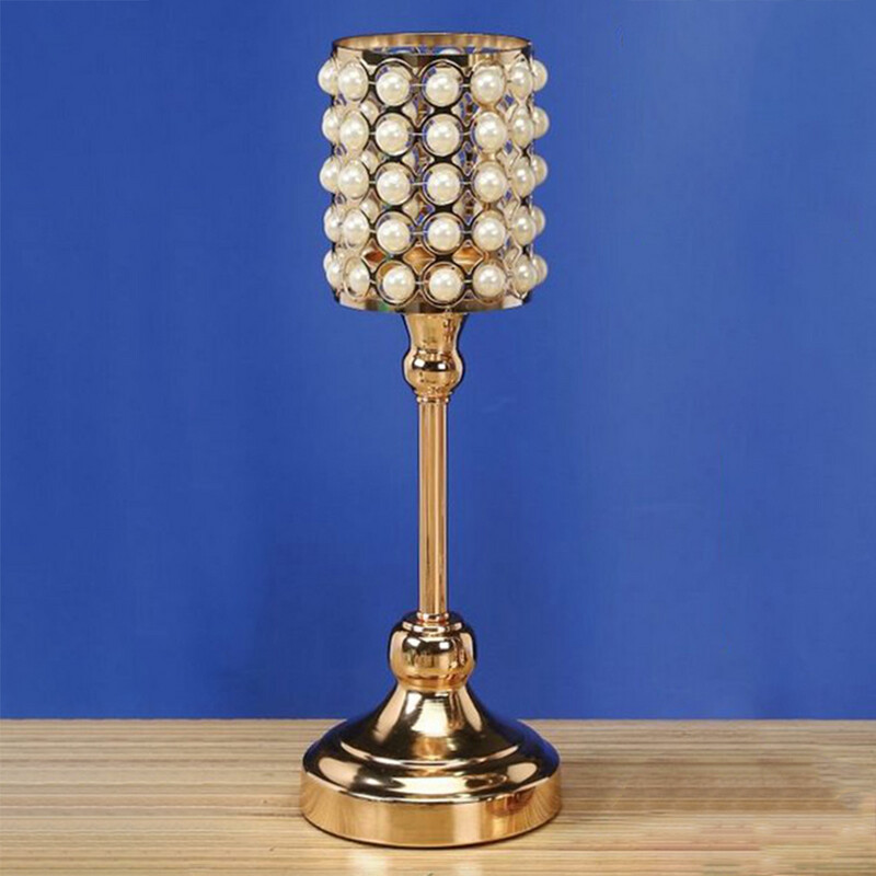 PEARL CYLINDER CANDLE HOLDER STAND, S, 13.75&quot;Hx4&quot;D, 1PC/BOX,