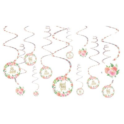 Floral Baby Swirl Decorations 12ct