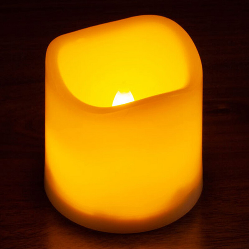 LED FLICKERING PLASTIC  CANDLE, 1 PC/BOX - IVORY