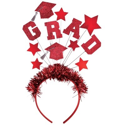 Red Glitter Grad Stars Headband