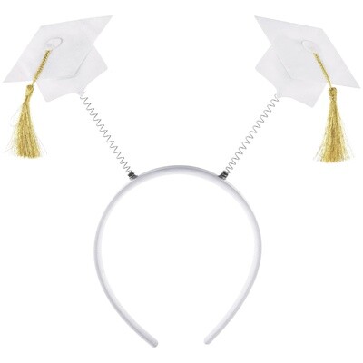 White Graduation Cap Head Bopper