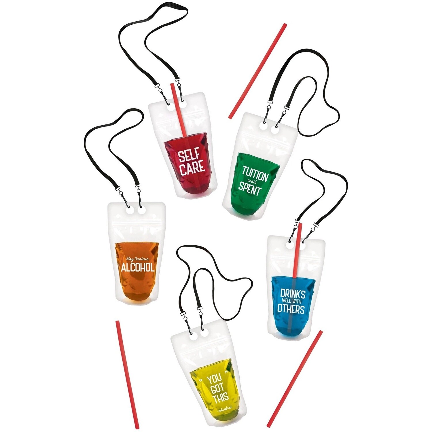 Drink Pouch Necklaces, 16.9oz, 10pc