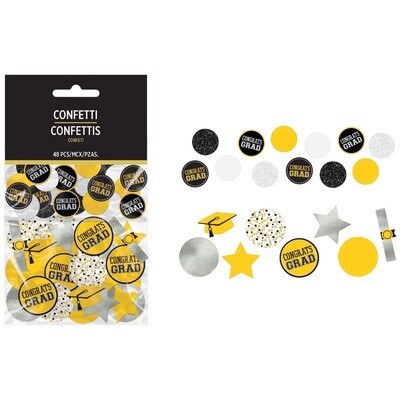 Giant Yellow Graduation Cardstock &amp; Foil Confetti, 48pc