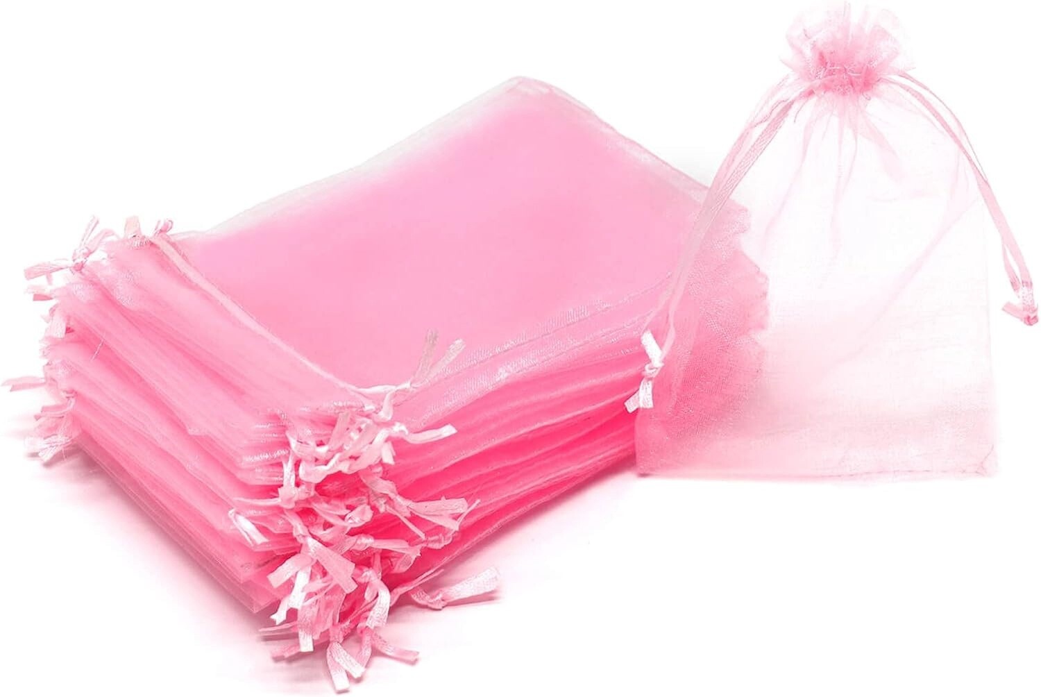 SHEER ORGANZA BAGS, Size: 3&quot; X 4&quot; -6CT, Color: PINK