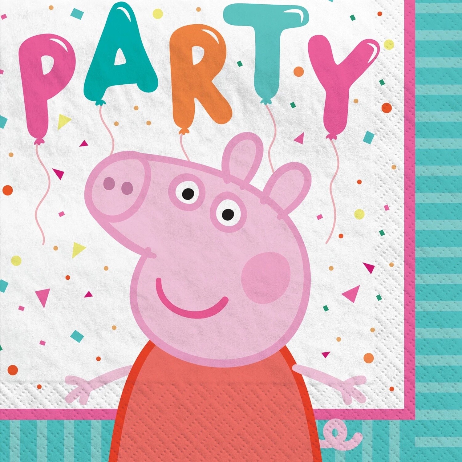 Peppa Pig Confetti Party Beverage Napkins, 5in, 16ct