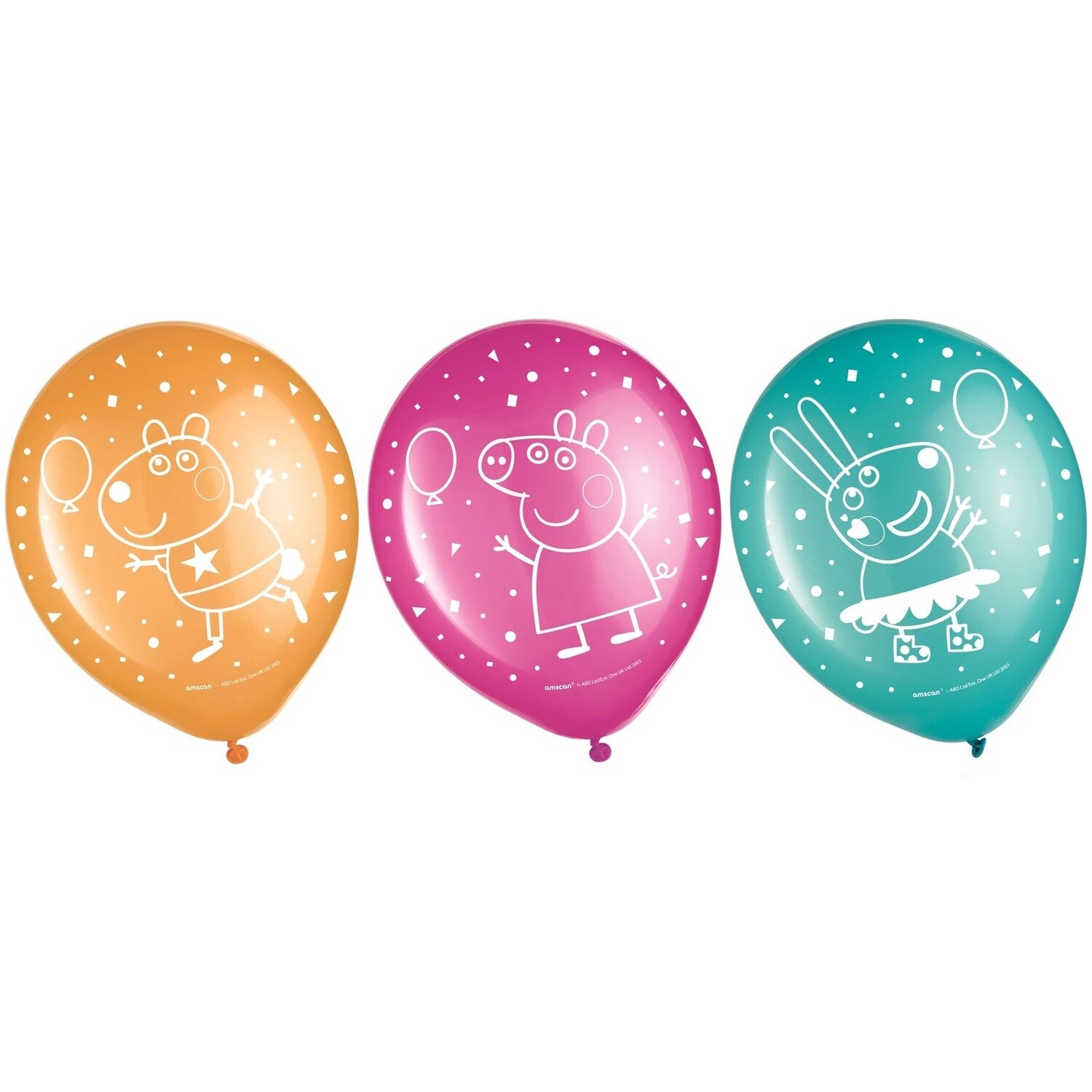 6ct, 12in, Peppa Pig Confetti Party Balloons