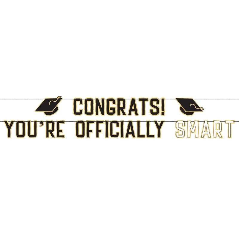 You&#39;re Officially Smart Graduation Letter Banner Set, 12ft, 2pc