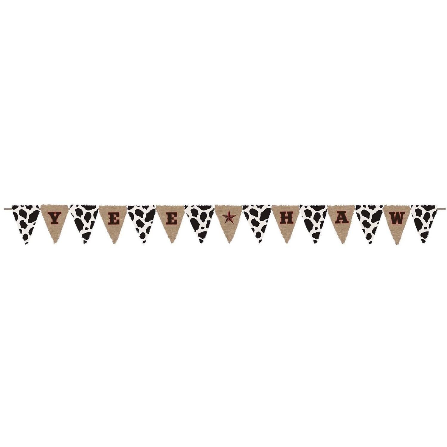 Yeehaw Western Burlap Pennant Banner