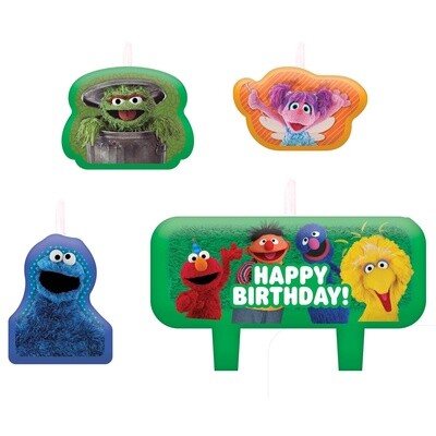 Everyday Sesame Street Birthday Candle Set, 4pc