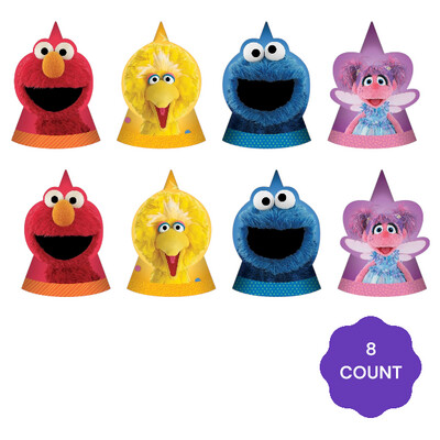 Everyday Sesame Street Cardstock Birthday Hats, 6in, 8ct