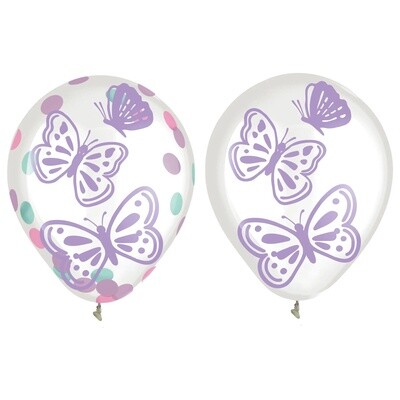 6ct, 12in, Flutter Confetti Balloons