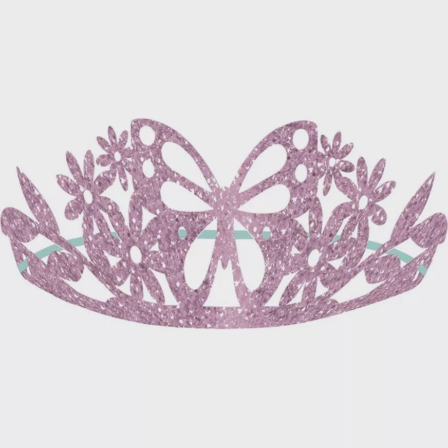 Glitter Flutter Tiaras 8ct