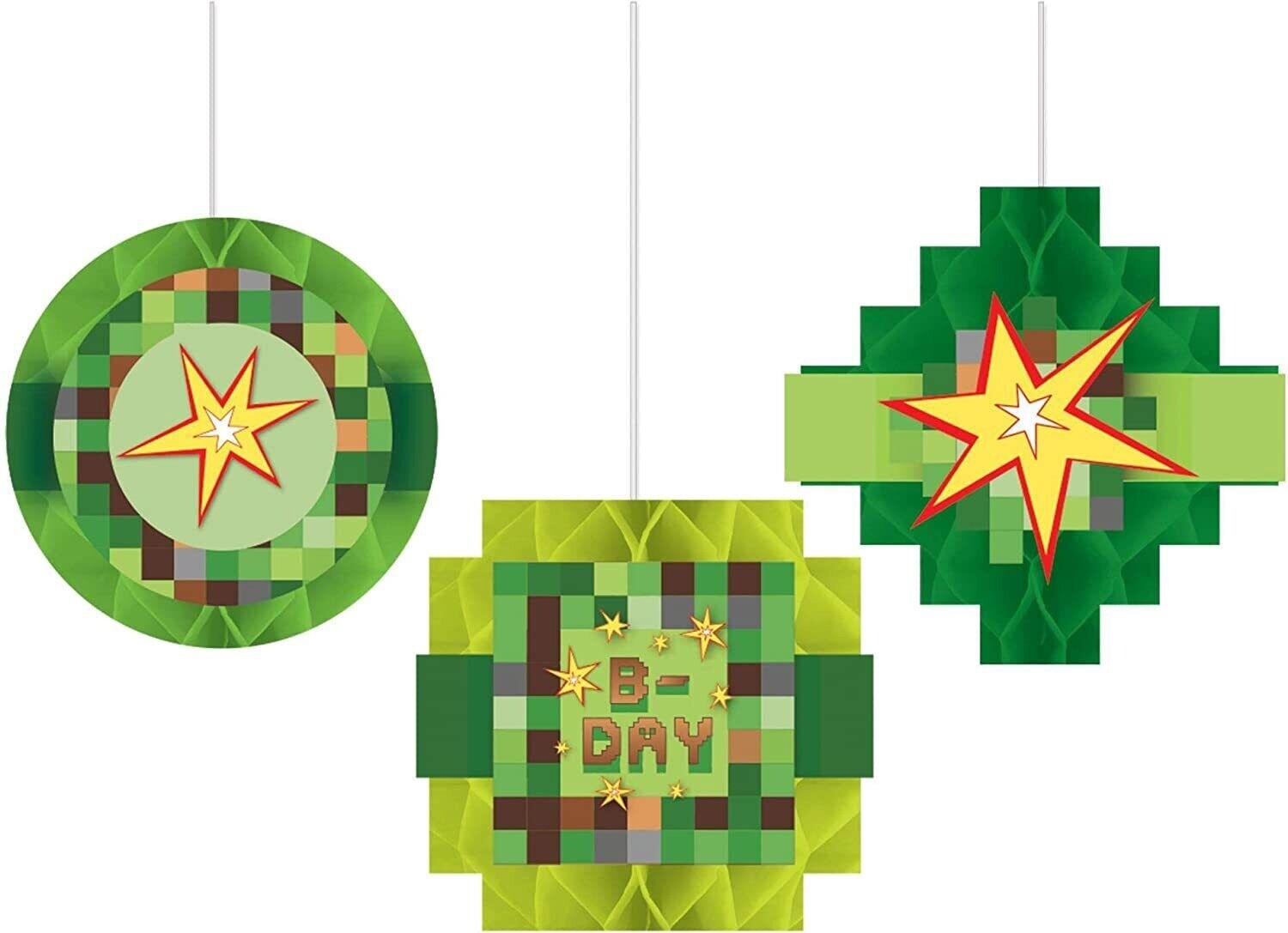 Pixel Honeycomb decoration 3ct