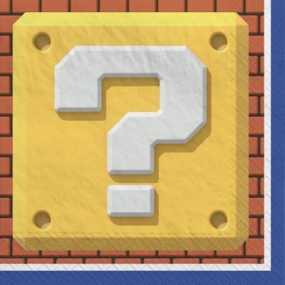 Super Mario Bros. Paper Beverage Napkins, 5in, 16ct