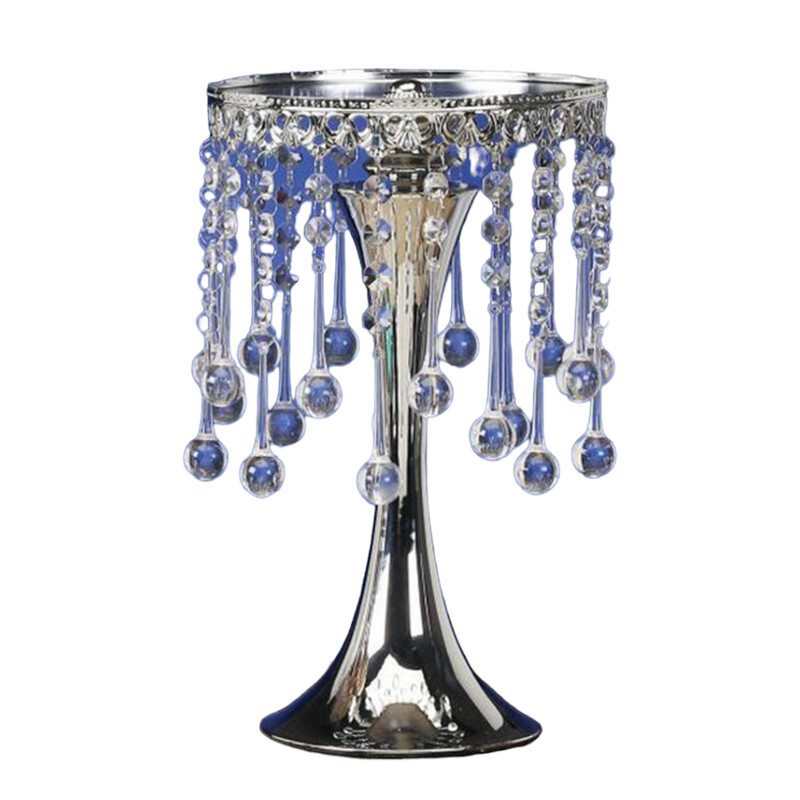 CRYSTAL BEADED CAKE STAND &amp; CENTERPIECE, M,13.5&quot;Hx8&quot;D, 1PC/BOX