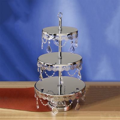 3 TIER ROUND METAL DESSERT STAND, 7.75"D,10"D,11.75"D, 1SET