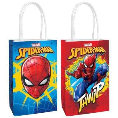 Spider-Man Webbed Wonder Kraft Favor Bags, 5.25in x 8.3in, 8ct