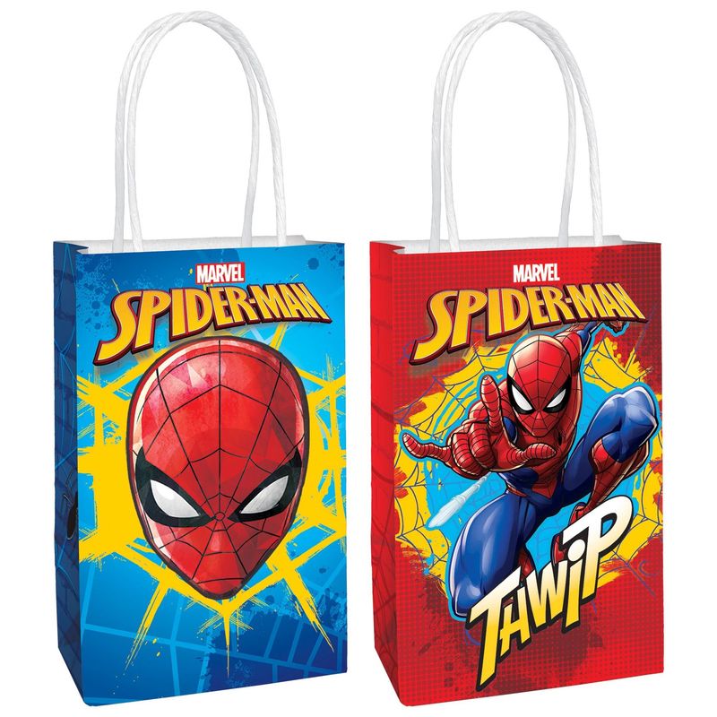 Spider-Man Webbed Wonder Kraft Favor Bags, 5.25in x 8.3in, 8ct