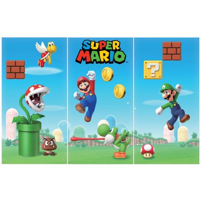 Super Mario Bros. Plastic Scene Setter, 8.37ft x 5.41ft, 3pcmmmmmmnn