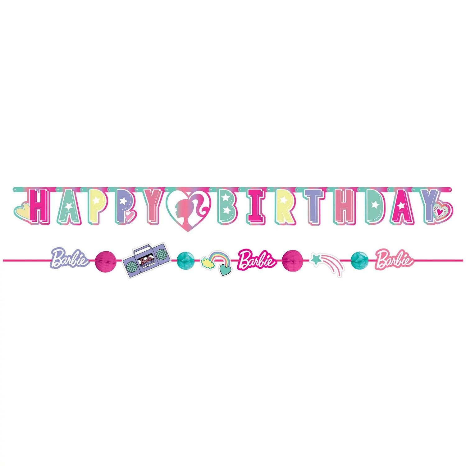 Barbie Dream Together Birthday Cardstock Banners, 5.75ft, 2ct