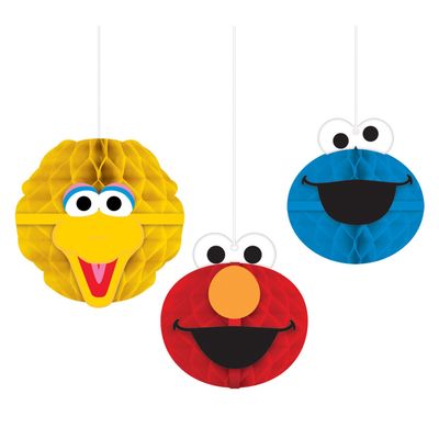 Sesame Street Honeycomb Decorations 3ct