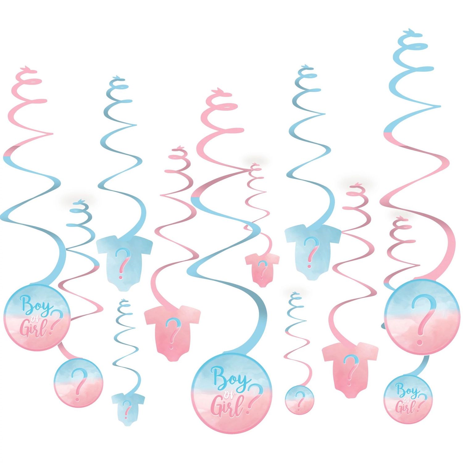 The Big Reveal Swirl Decorations, 12ct