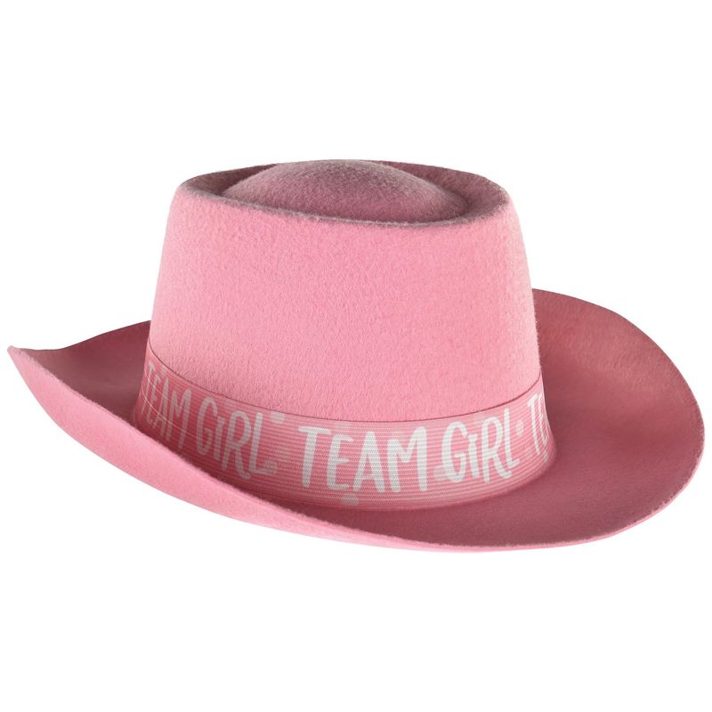 Pink Team Girl Gender Reveal Felt Cowboy Hat - The Big Reveal