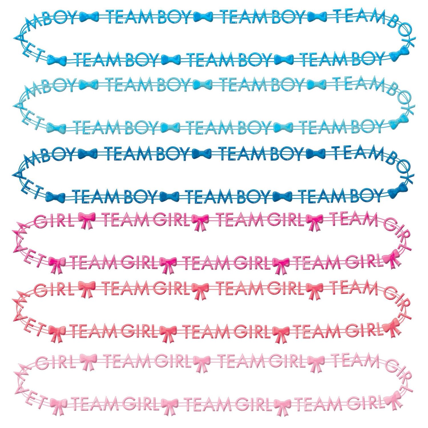 Team Boy &amp; Team Girl Bead Necklaces 10ct