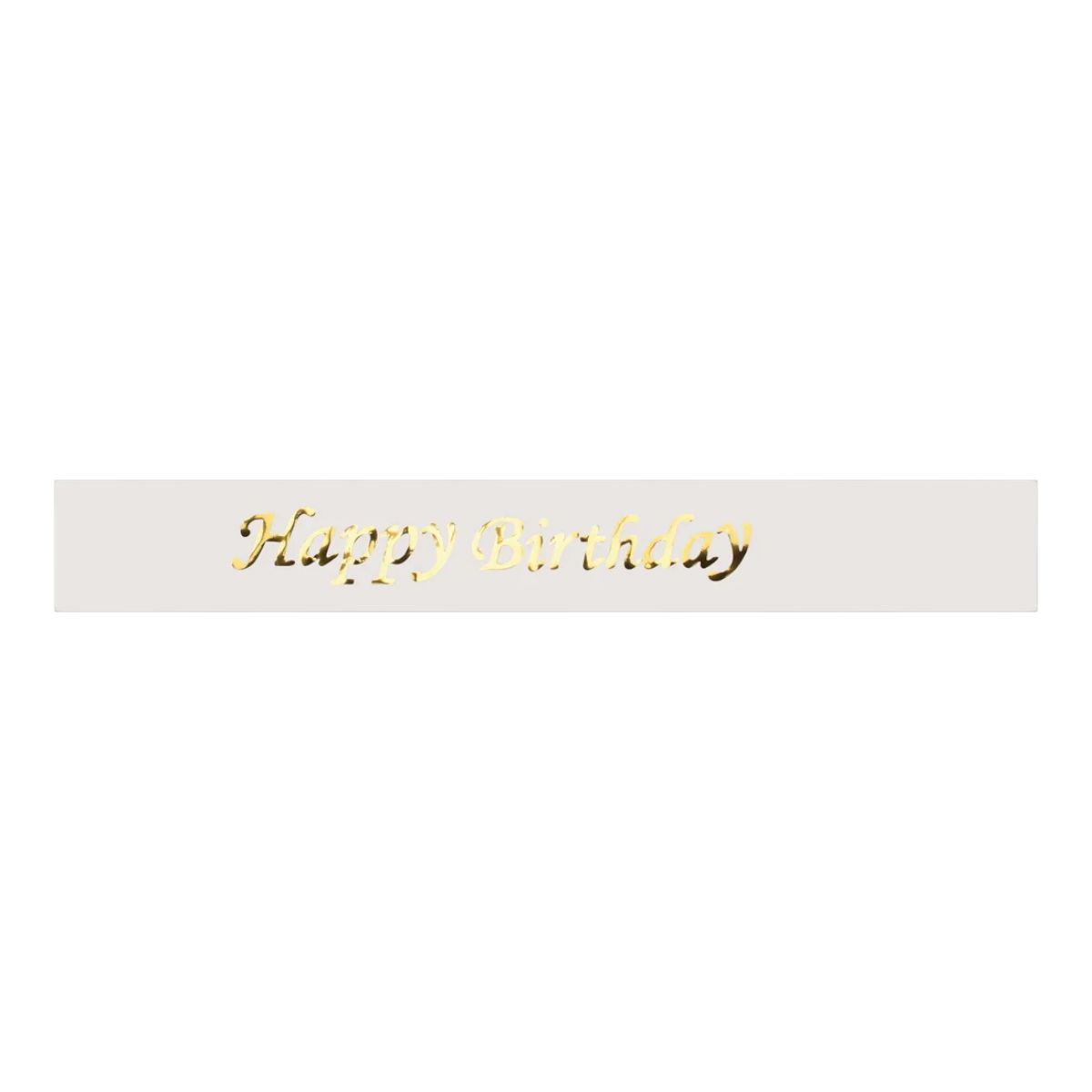 WHITE SATIN HAPPY BIRTHDAY SASH