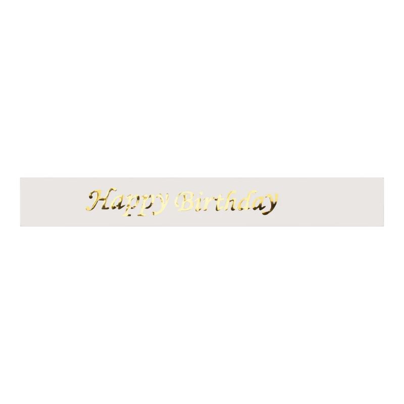 WHITE SATIN HAPPY BIRTHDAY SASH
