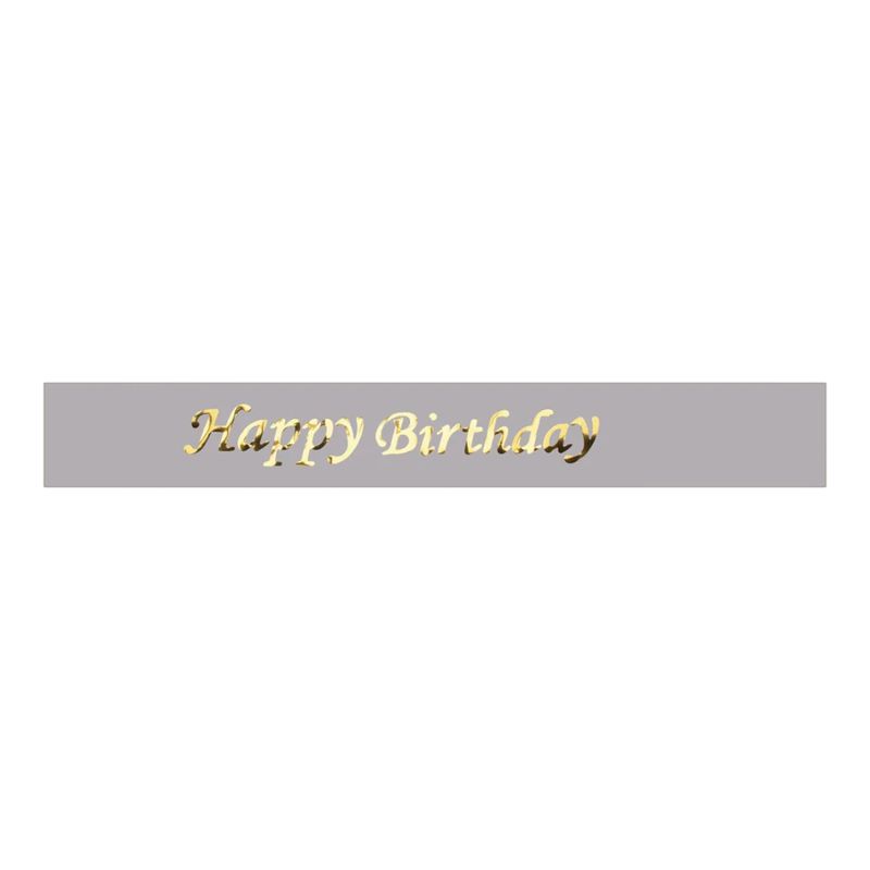 SILVER SATIN HAPPY BIRTHDAY SASH