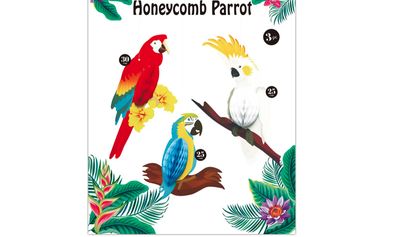 3pcs honeycomb parrot 9.8&quot;(2pcs),11.8&quot; (1pc)