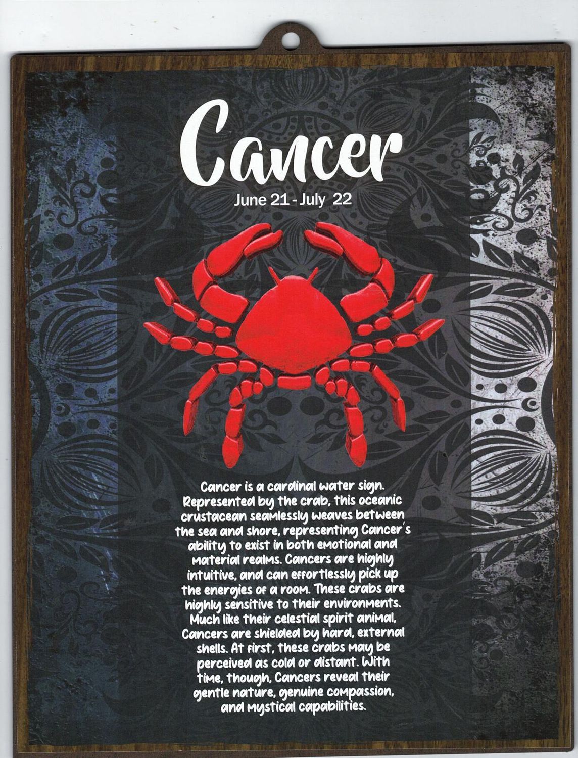 CANCER WOOD SIGN 8&quot; X 10&quot;