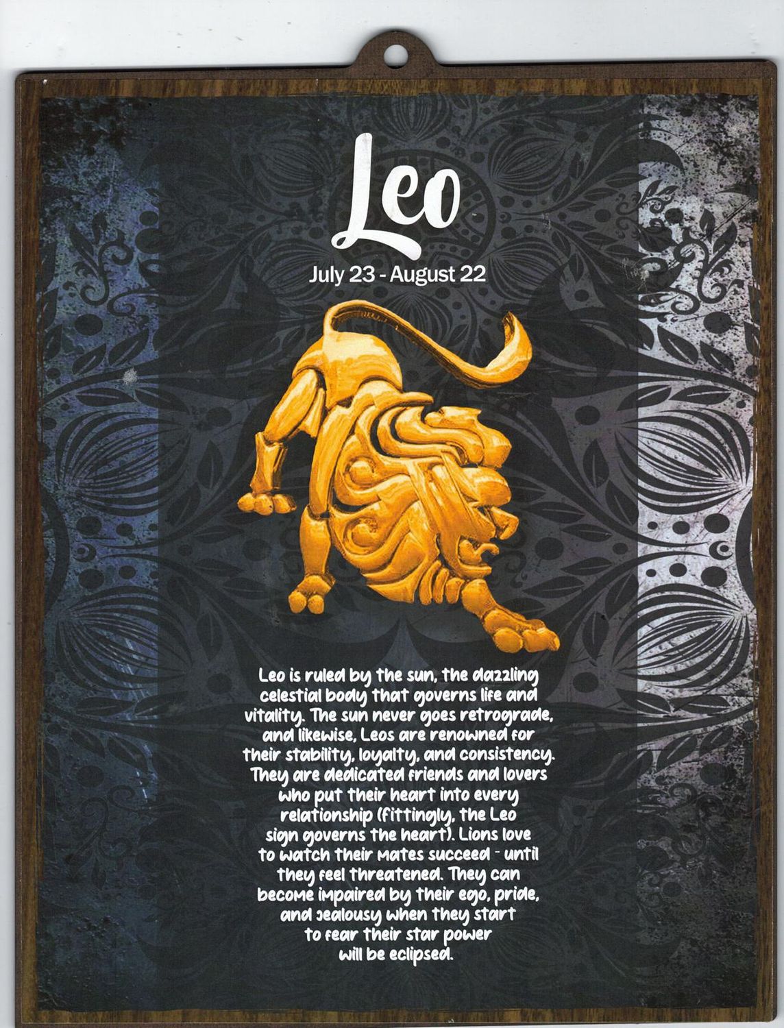 LEO WOOD SIGN 8&quot; X 10&quot;