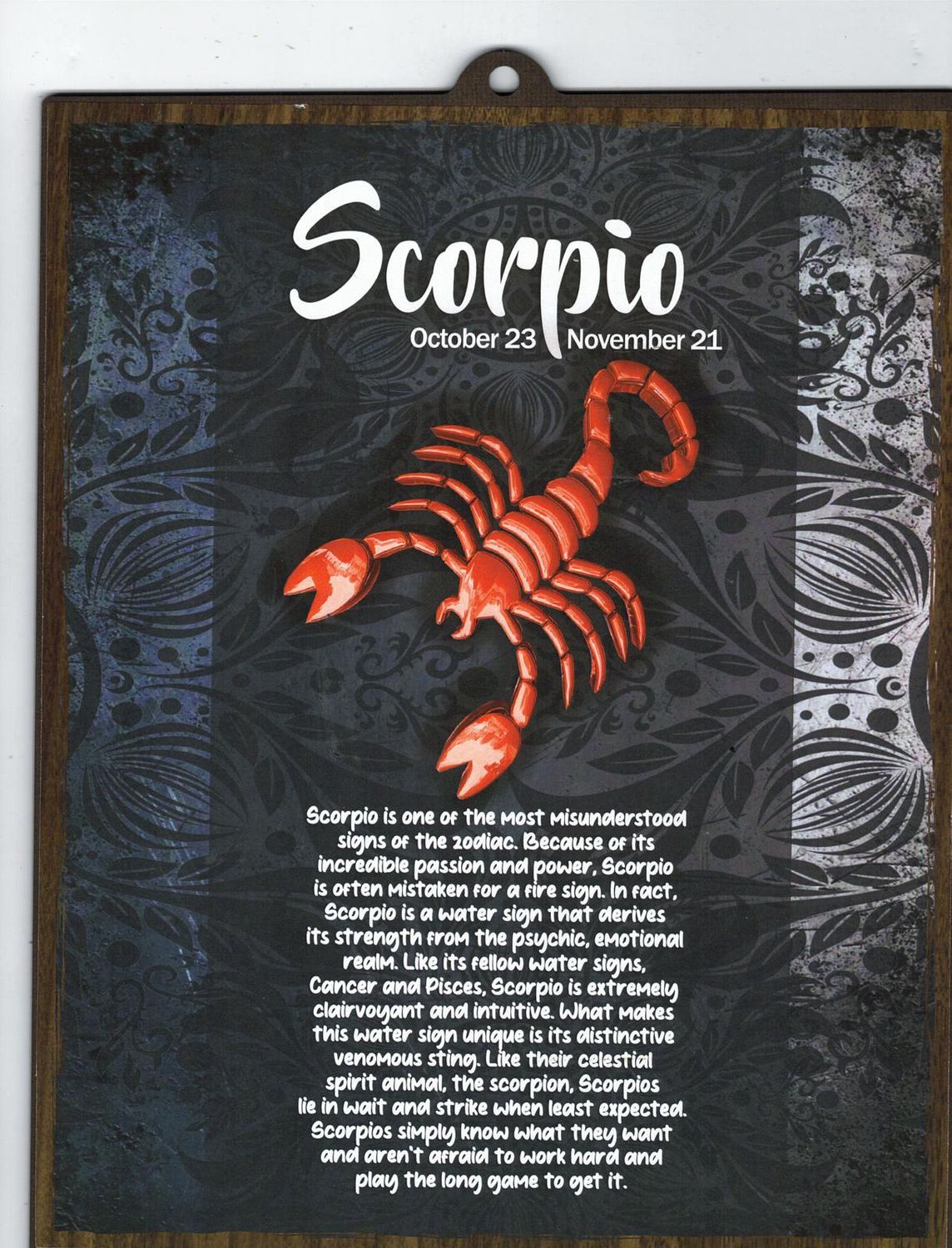 SCORPIO  WOOD SIGN 8&quot; X 10&quot;