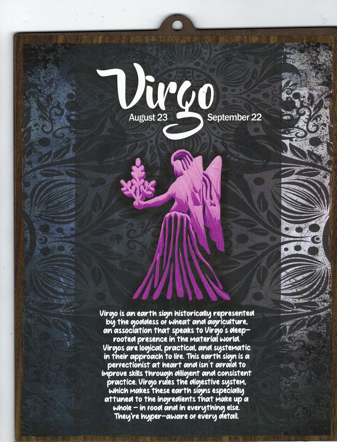 VIRGO  WOOD SIGN 8&quot; X 10&quot;