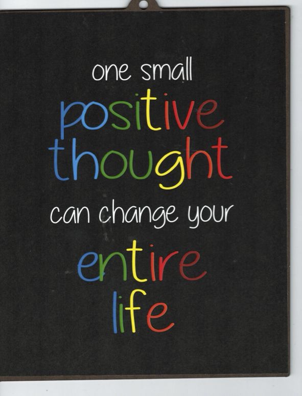 POSITIVE THOUGHT WOOD SIGN 8&quot; X 10&quot;